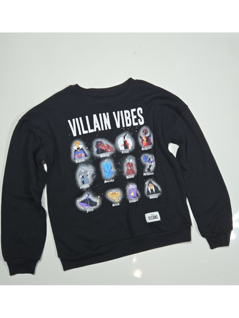 Disney Villains Vibes Graphic Sweatshirt Women's Medium Black